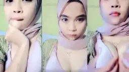 Jilbab Indo Buka Bra Bikin Keras Kontol